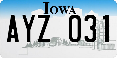 IA license plate AYZ031