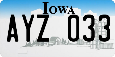IA license plate AYZ033