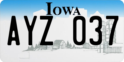 IA license plate AYZ037