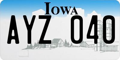 IA license plate AYZ040