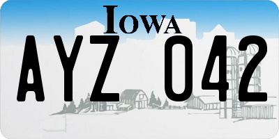 IA license plate AYZ042