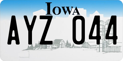IA license plate AYZ044