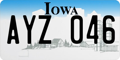 IA license plate AYZ046