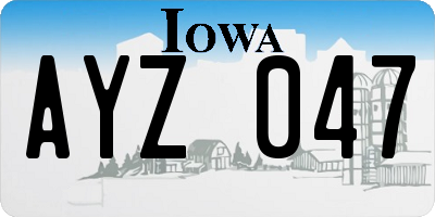 IA license plate AYZ047