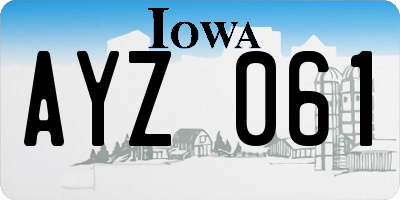 IA license plate AYZ061
