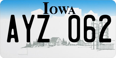 IA license plate AYZ062