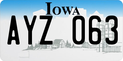 IA license plate AYZ063