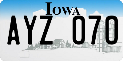 IA license plate AYZ070