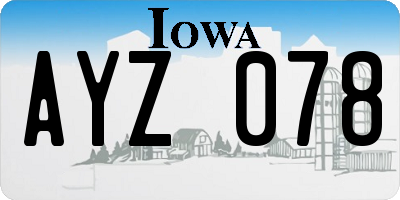 IA license plate AYZ078