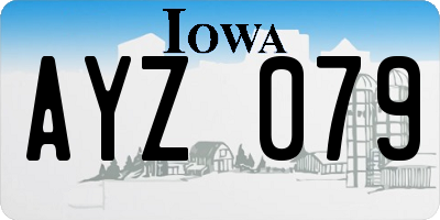IA license plate AYZ079