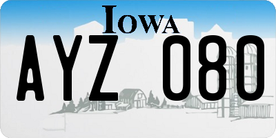 IA license plate AYZ080
