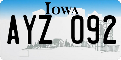 IA license plate AYZ092