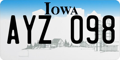 IA license plate AYZ098