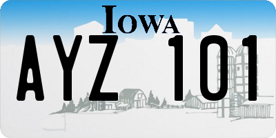 IA license plate AYZ101