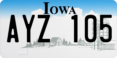 IA license plate AYZ105