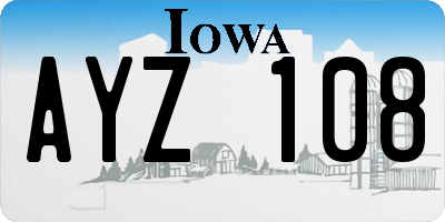 IA license plate AYZ108