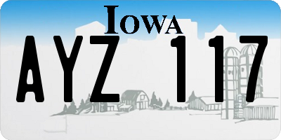 IA license plate AYZ117