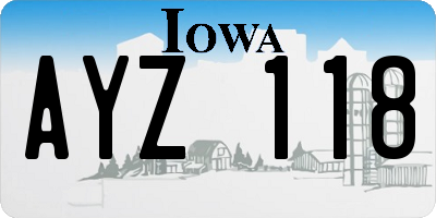 IA license plate AYZ118