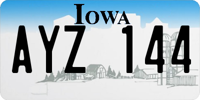 IA license plate AYZ144
