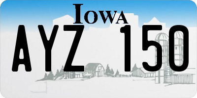 IA license plate AYZ150