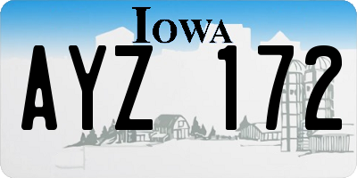 IA license plate AYZ172