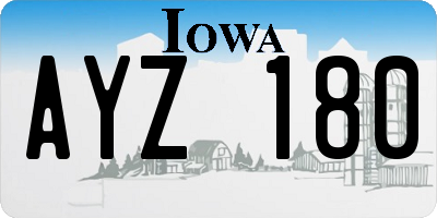 IA license plate AYZ180