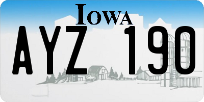 IA license plate AYZ190