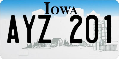 IA license plate AYZ201
