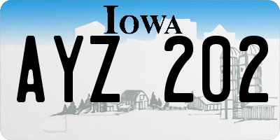 IA license plate AYZ202