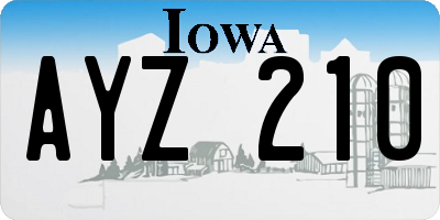 IA license plate AYZ210