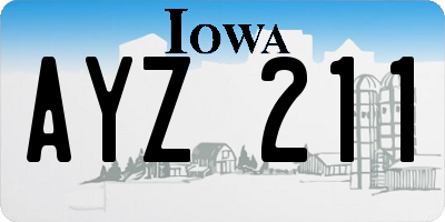 IA license plate AYZ211