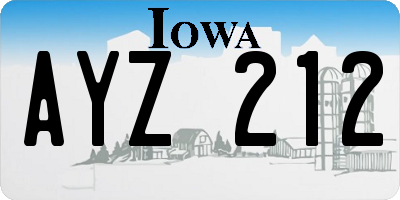 IA license plate AYZ212