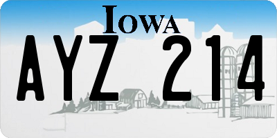 IA license plate AYZ214