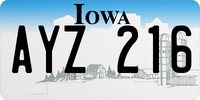IA license plate AYZ216
