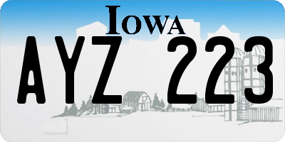 IA license plate AYZ223