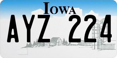 IA license plate AYZ224