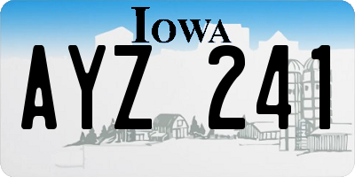 IA license plate AYZ241