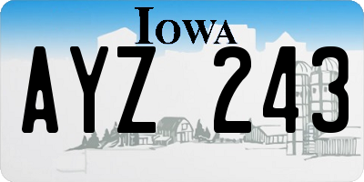 IA license plate AYZ243