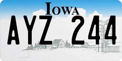 IA license plate AYZ244