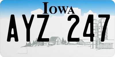 IA license plate AYZ247