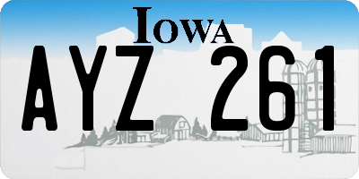 IA license plate AYZ261