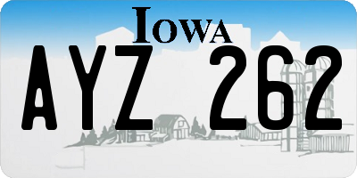 IA license plate AYZ262