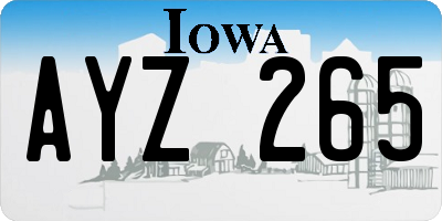 IA license plate AYZ265