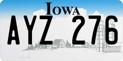 IA license plate AYZ276