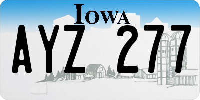IA license plate AYZ277