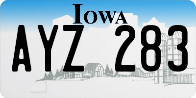 IA license plate AYZ283