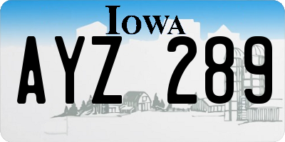IA license plate AYZ289
