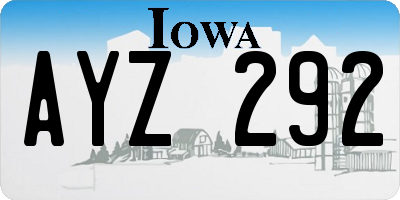 IA license plate AYZ292