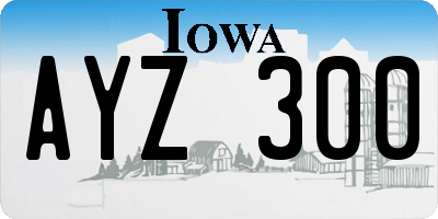 IA license plate AYZ300