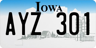 IA license plate AYZ301